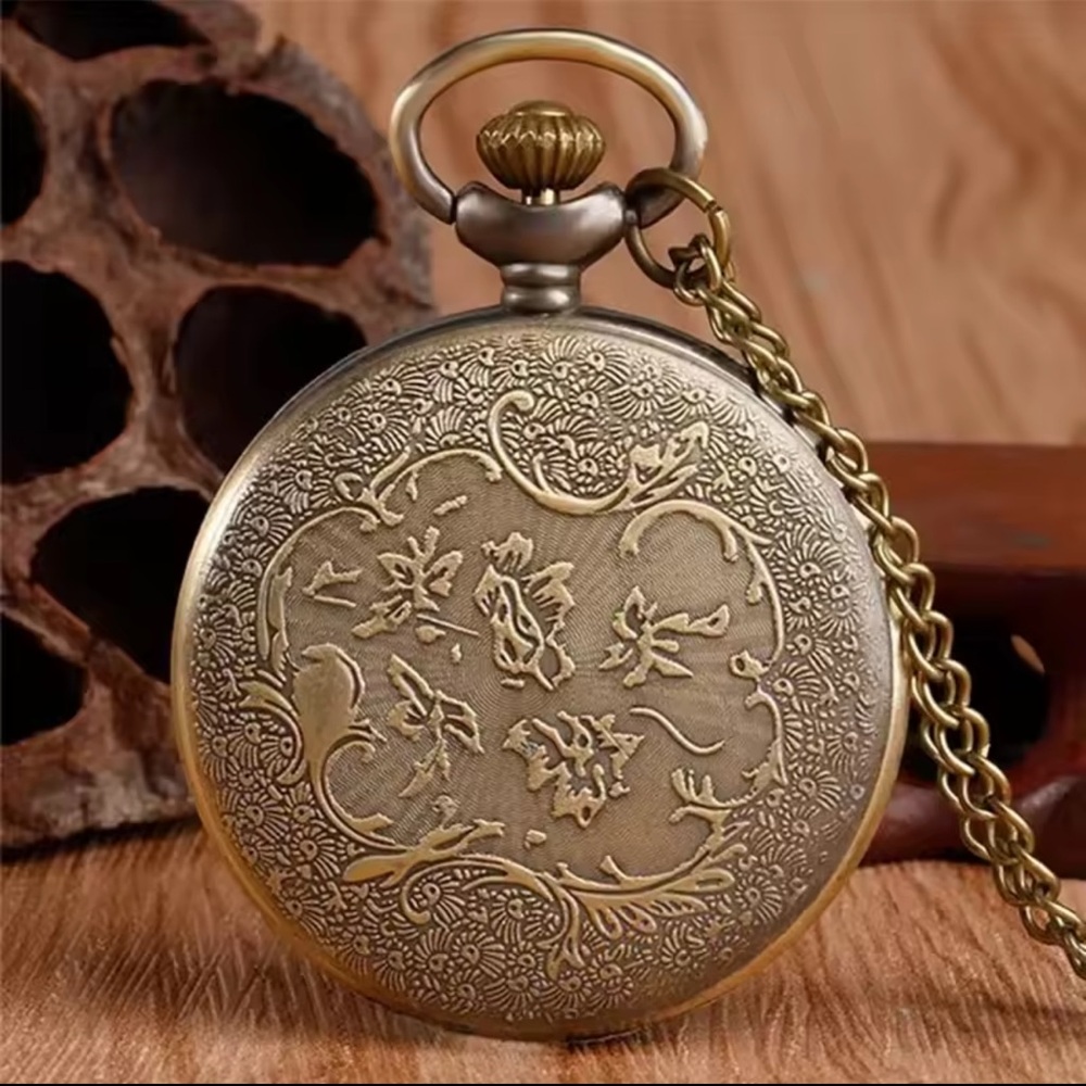 Pocket Watch Vintage Bronze Hollow Design Little Prince Necklace Pendant